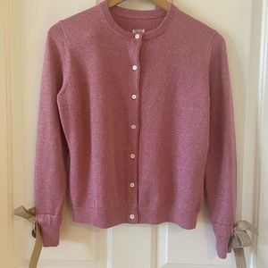 Shrimps Logan Cardigan Pink Glitter With Tie Bows Size Small